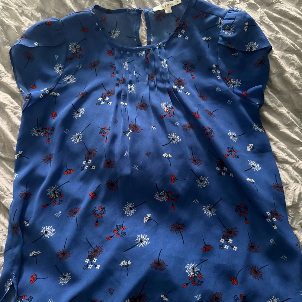 Fun 2 Fun Blue Floral Blouse